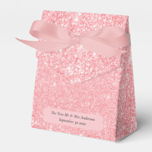 Rose Gold Glitter Newlywed Wedding Thank You Favour Box
