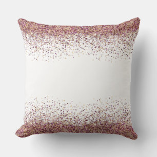 Rose Gold Glitter Ombre Elegant Falling Confetti Cushion