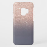 Rose gold glitter ombre gradient purple grey Case-Mate samsung galaxy s9 case<br><div class="desc">Modern faux rose gold glitter ombre gradient on purple grey by Girly Trend</div>