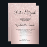 Rose gold glitter ombre metallic foil Bat Mitzvah Invitation<br><div class="desc">A chic and luxurious rose gold glitter ombre metallic foil design with elegant calligraphy typography for a Bat Mitzvah invitation .</div>