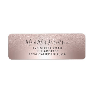 Rose gold glitter ombre metallic foil wedding