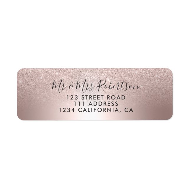 Rose gold glitter ombre metallic foil wedding (Front)