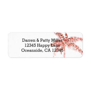 Rose Gold Glitter Palm Tree
