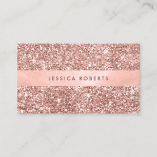 Rose Gold Glitter Pattern Trendy Professional Business Card