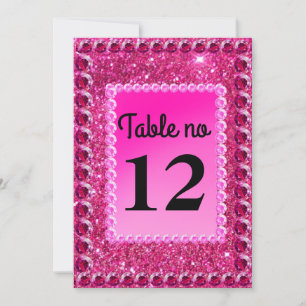 Rose gold glitter Pearls chic blush pink Table No