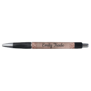 Rose Gold Glitter Pen with Personalised name 