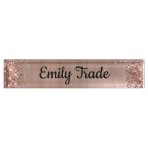 Rose Gold Glitter Pen with Personalised name 