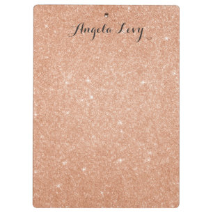 Rose Gold Glitter Personalised Clip board