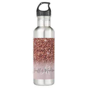 Rose gold glitter Personalised Name                710 Ml Water Bottle