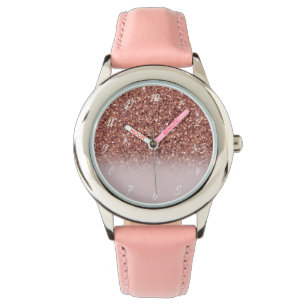 Rose gold glitter Personalised Name Watch