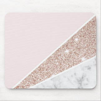 Rose Gold glitter Personalize With your name Roses Mouse Mat