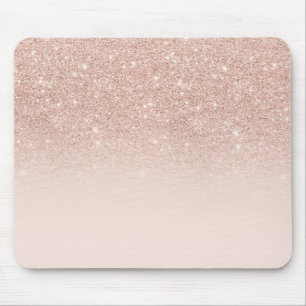 Rose Gold glitter Personalize With your name Roses Mouse Mat