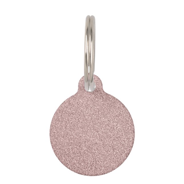 Rose Gold Glitter Pet Tag (Front)