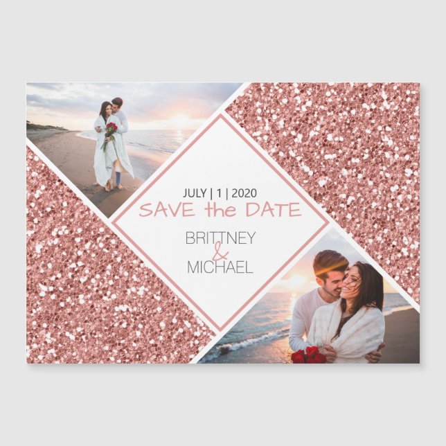 Rose Gold Glitter Photo Collage (Front)