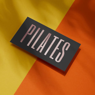 Rose Gold Glitter Pilates  Business Card