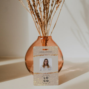 Rose gold glitter pink modern girly elegant ID badge