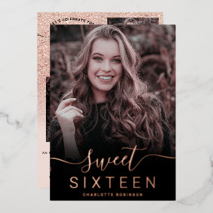 Rose gold glitter pink ombre 5 photos sweet 16