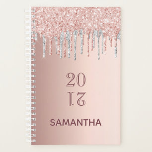Rose gold glitter pink silver 2025 planner