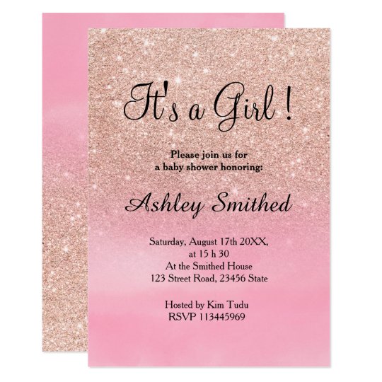 Rose Gold Baby Shower Invitations 6
