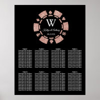 Rose Gold Glitter Poker Chip Casino Wedding