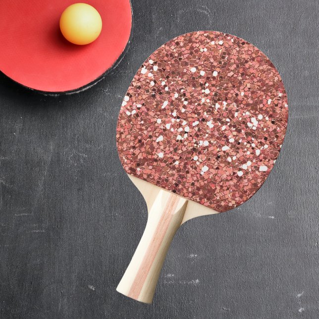Rose Gold Glitter Pretty Sparkle Ping Pong Paddle (Creator Uploaded)