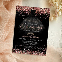 Rose Gold Glitter Princess Quinceañera Birthday