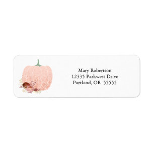 Rose Gold Glitter Pumpkin Return Address