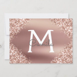 Rose Gold Glitter Quinceanera Save the Date
