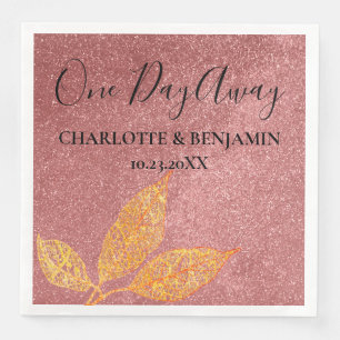 Rose Gold Glitter  Rehearsal  Dinner Napkin