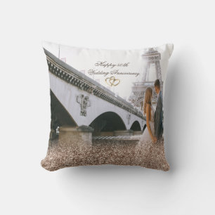 Rose Gold Glitter Rings Photo Cushion