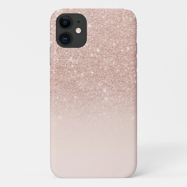 Rose Gold glitter Roses faded matching iPhone colo Case-Mate iPhone Case (Back)