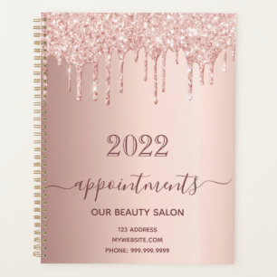 Rose gold glitter salon appointments 2025 business planner