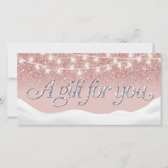 Rose Gold Glitter Salon Winter Gift Certificates (Front)
