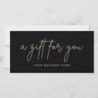 Rose Gold Glitter Script Business Gift Voucher