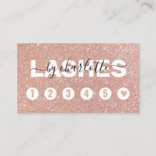 Rose Gold Glitter Script Makeup Loyalty Card