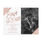 Rose gold glitter script white photo save the date