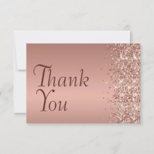 Rose Gold Glitter Sentiment Bat Mitzvah Thank You