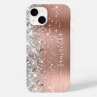 Rose Gold Glitter Silver Glam Girly Signature