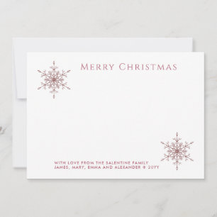 Rose Gold Glitter Snowflakes Christmas Photo Holiday Card