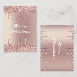 Rose Gold Glitter Sparkle Christmas Card