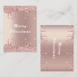 Rose Gold Glitter Sparkle Christmas Card