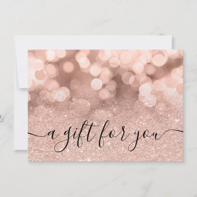 Rose gold glitter sparkle elegant gift certificate (Front)