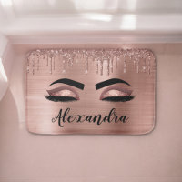 Rose Gold Glitter Sparkle Eyelashes Monogram Name