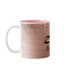 Rose Gold Glitter Sparkle Eyelashes Monogram Name