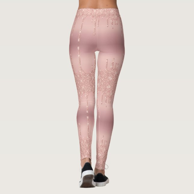 Rose Gold Glitter Sparkle Leggings (Back)
