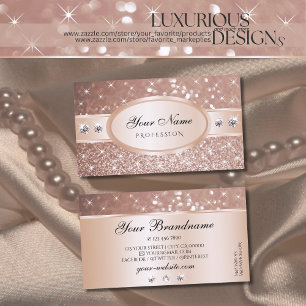 Rose Gold Glitter Sparkle Stars Diamonds Graphics  Business Card
