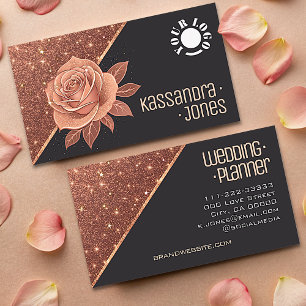 Rose Gold Glitter Sparkle Stars Luxurious Chic  Business Card