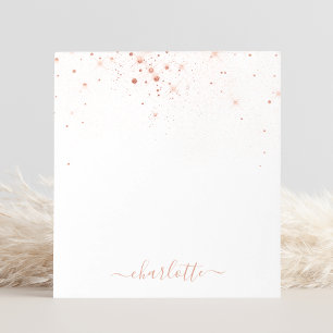 Rose Gold Glitter Sparkly Elegant Glamourous Scrip Notepad