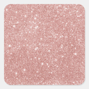 Rose gold Glitter Square Sticker