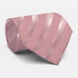 Rose Gold Glitter Striped Template Elegant Pattern Tie